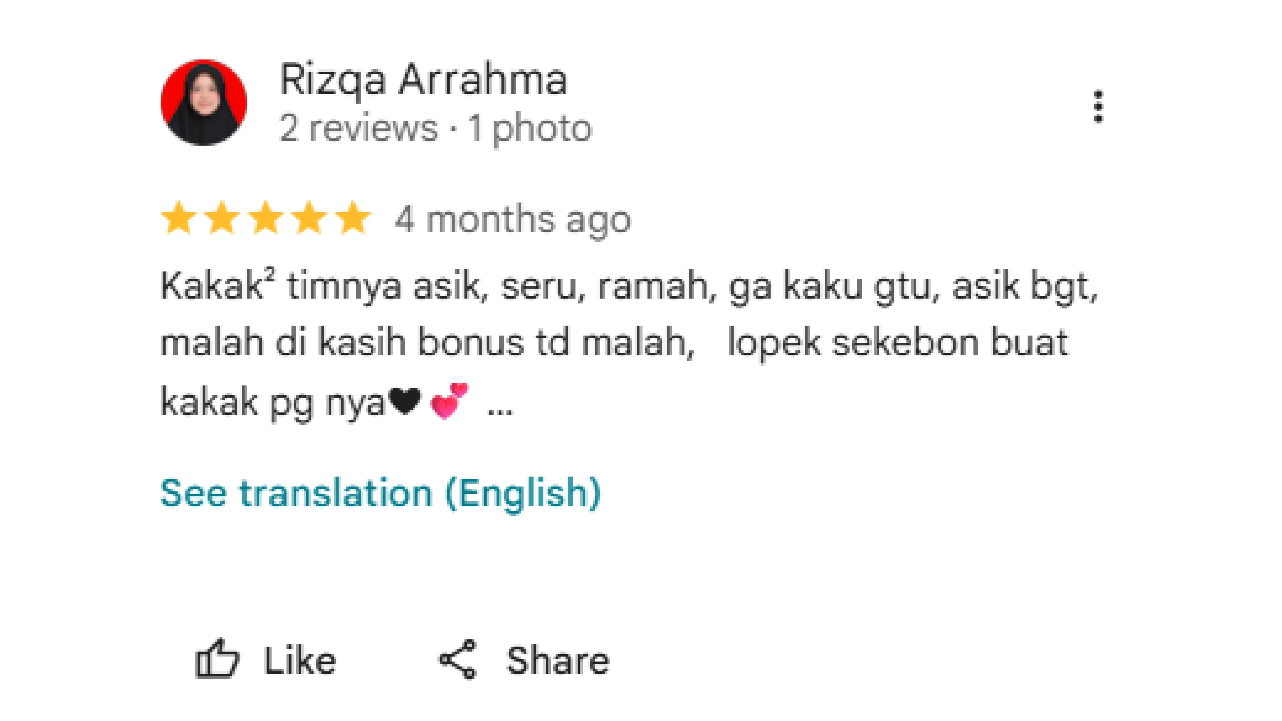 Testimoni pelanggan Sudut Rumah Studio Batam 08